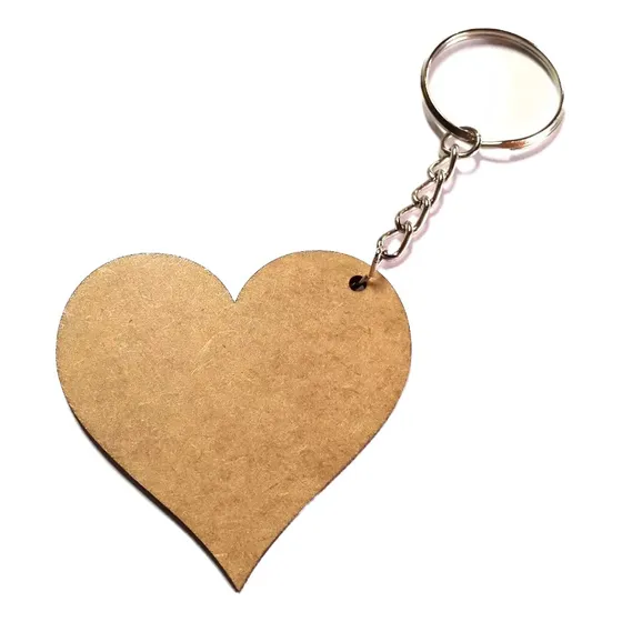 Llavero Mdf Corazón Para Pintar, Rotular Y/o Resina 5 Cm