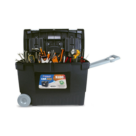 Caixa de ferramentas Arqplast Car Box 5100 de plástico com rodas 30cm x 59cm x 41.5cm preta