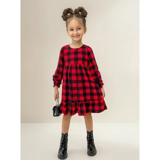 Vestido Xadrez Infantil Menina Manga Longa 04 Ao 12 Vestido Xadrez Infantil Menina Manga Longa 04 Ao 12