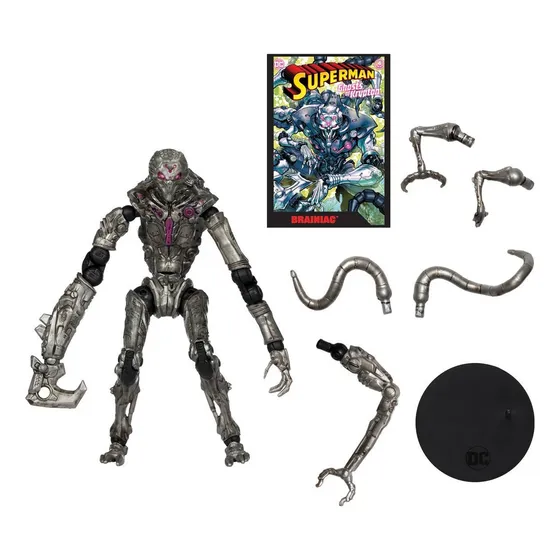 Brainiac Dc Page Punchers Superman Wave 5 Action Figure With Comic Book Libro Coleccion Muñeco Para Niños Chicos Juguete Figura De Accion Articulada Diseño Premium Coleccionable Serie Animada