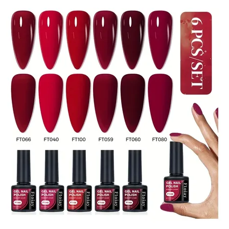 Kit Esmaltes Em Gel 6 Cores Para Unhas Se101006