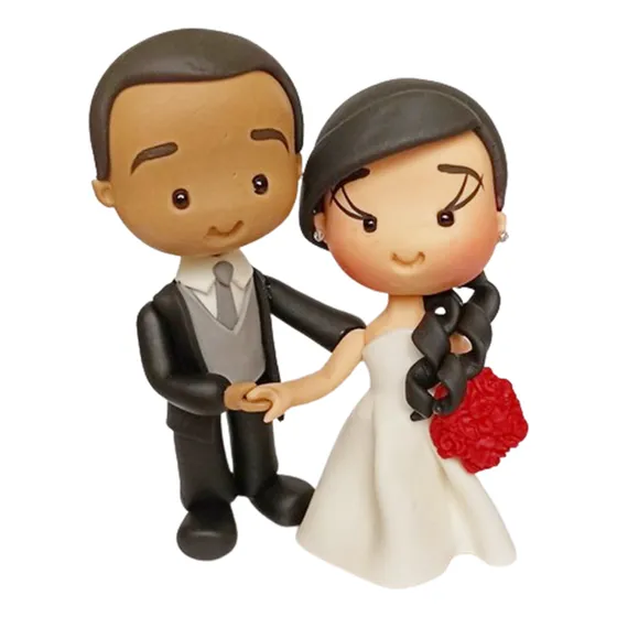 Noivinhos Biscuit Topo Bolo Casamento Simples 148