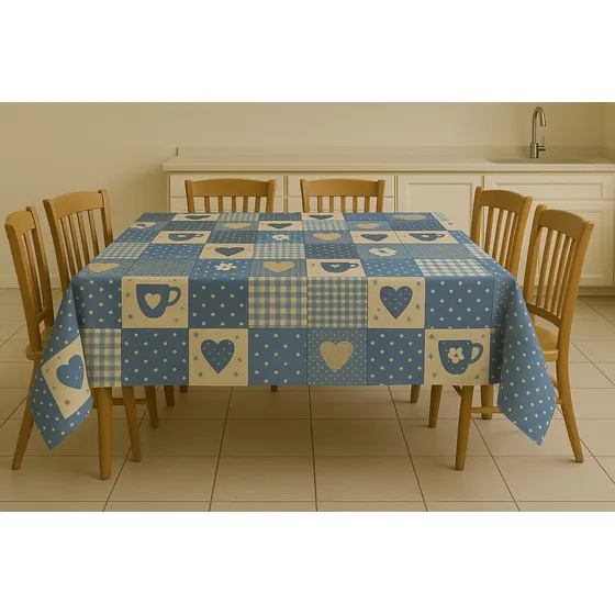 Toalha De Mesa 6 Lugares Estampada Fácil De Limpar