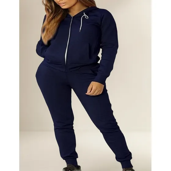 Conjunto Blusa De Moletom + Calça Abrigo Flanelado Jogger