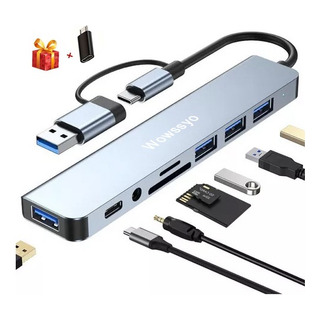 Adaptador Usb C Hub Tipo C, 8 En 1, Multipuerto, Usb 3.0, Sd Adaptador Usb C Hub Tipo C, 8 En 1, Multipuerto, Usb 3.0, Sd