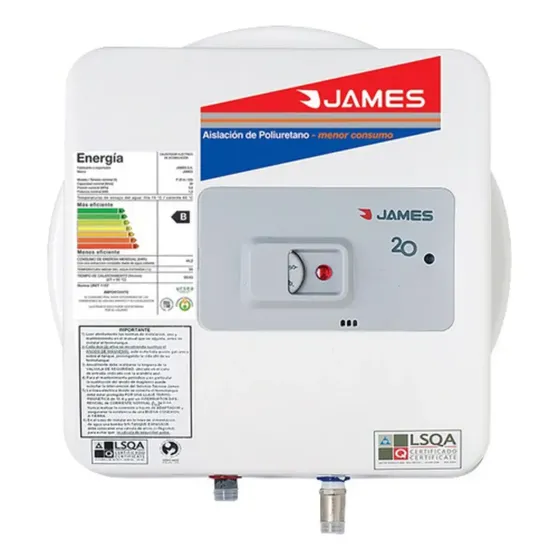 Calefon Termotanque James 20 Litros Acero Color Blanco | Cuotas sin interés