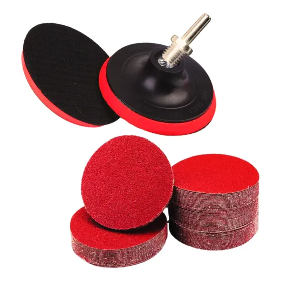 Suporte Lixadeira Furadeira C/ Velcro 5 Pol + 50 Discos Lixa Cor Preto E Vermelho