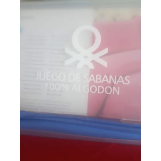 Sábanas Benetton Cama Matrimonial, 100% Algodón, 250 Hilos .