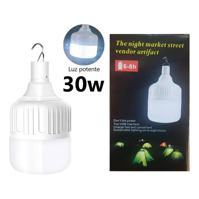 Foco Portátil 8horas Recargable De 30w Luz Blanca
