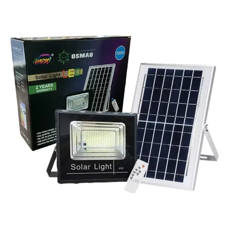 Foco Solar Osmao 200w 86 Led + Panel Solar Y Control Remoto Ip 67
