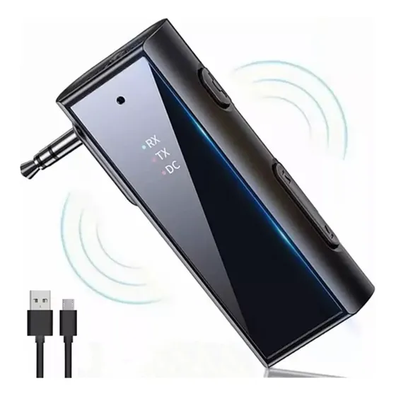 Receptor Auxiliar Bluetooth 5.1 Pare Laptop Y Coche Y Audio Negro Qyju