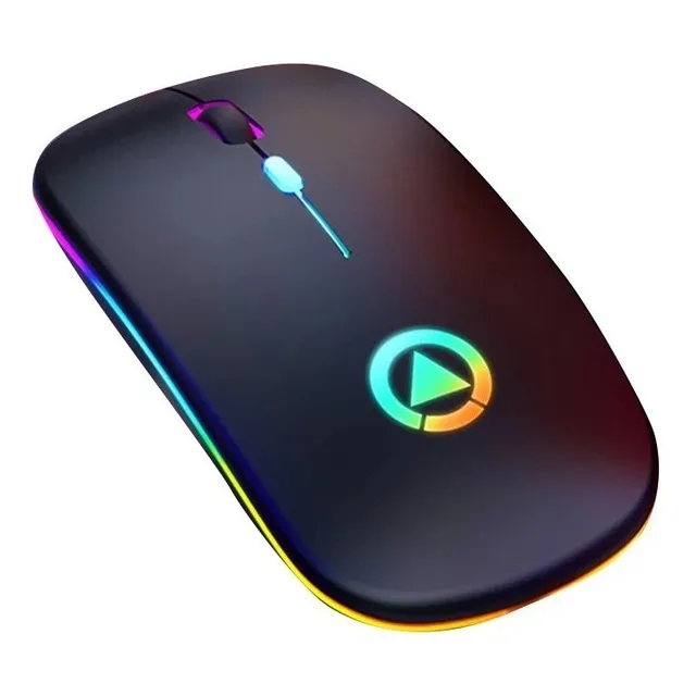 Mouse Inalambrico Recargable Led Rgb A2 Optico Usb Nuevos !!