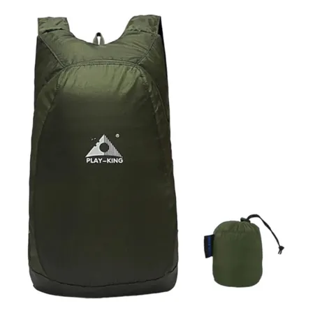 Mochila, Bolso Impermeable Plegable Ultraligera 20 Litros Color Verde