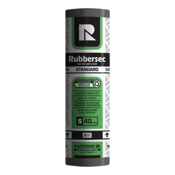 Ruberoid Fieltro Asfáltico Estandar Ref 1 X 40 Mts Rubbersec