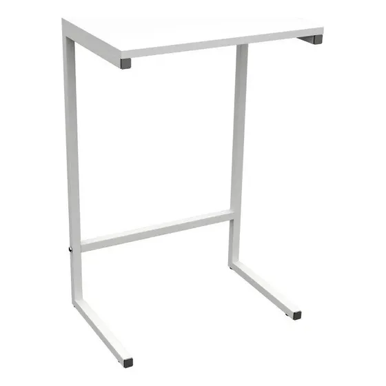 Mesa Apoio Lateral Sofá Ou Cama Aço E Madeira Delin
