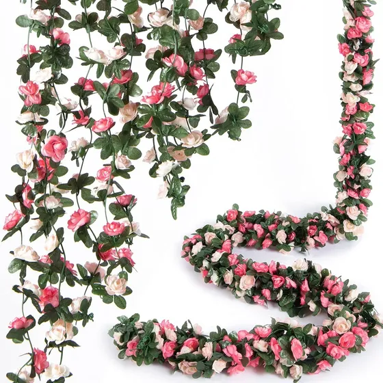 Corrente Rosas Artificiais 2 Metros 16 Flores Qualidade Aaa