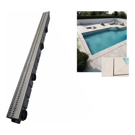Ralo Linear Oculto Invisível 7x100 Cm Inox Seca Area Piscina Ralo Linear Oculto Invisível 7x100 Cm Inox Seca Area Piscina