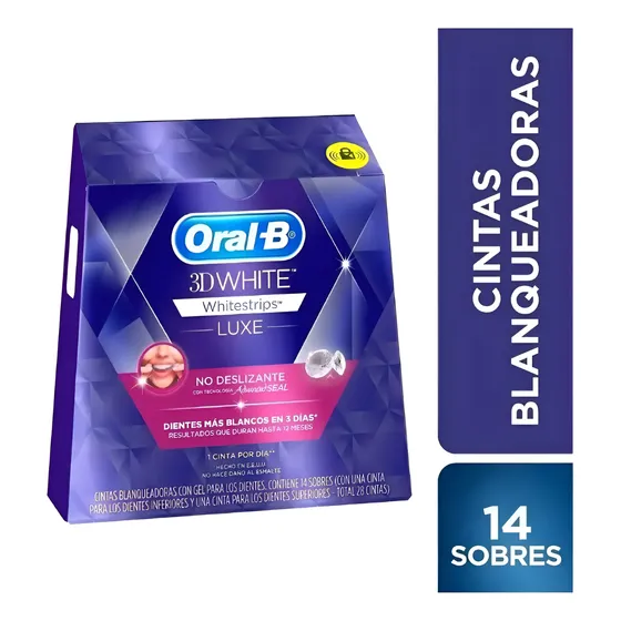 14 Sobres Tiras Blanqueador Oral-b Whitestrips Advanced Seal