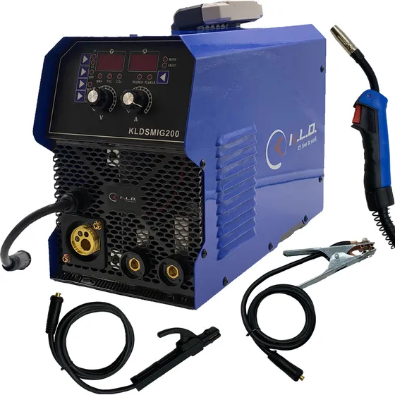 Soldadora Inverter Mig Tig Mma 200a Con Sin Gas Alambre Flux Color Azul
