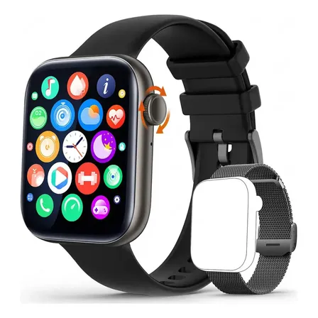 Smartwatch Mujeres Reloj Inteligente Llamada Bluetooth Elegante Deportivo Pantalla 1,85 pulgadas Caja Negro