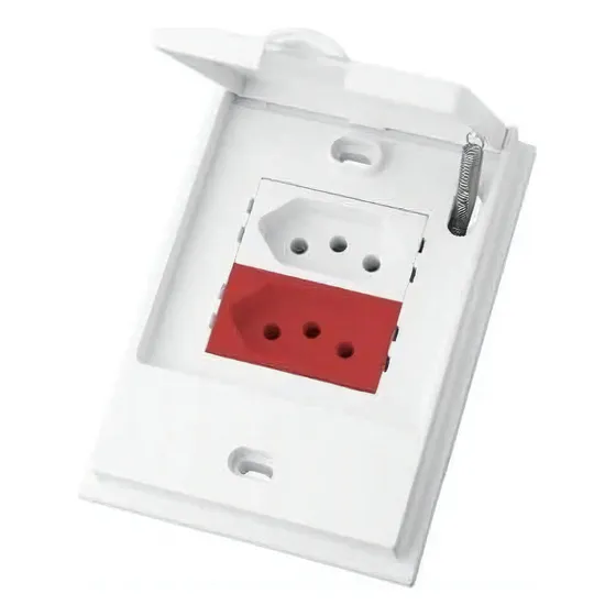 Tomada Dupla 2p+t 20a 10a P/ Emb. Externo (similar Aquatic ) Cor Vermelho