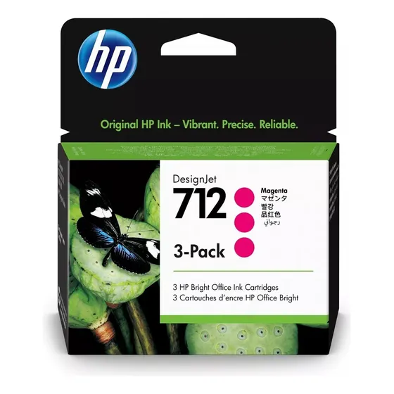 Cartucho De Tinta Hp 712 Color Magenta 3 Unidades
