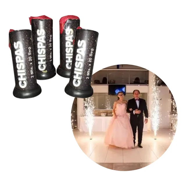Chispa Fria 2mts X 20 Seg Con Mecha X 4 Unidades