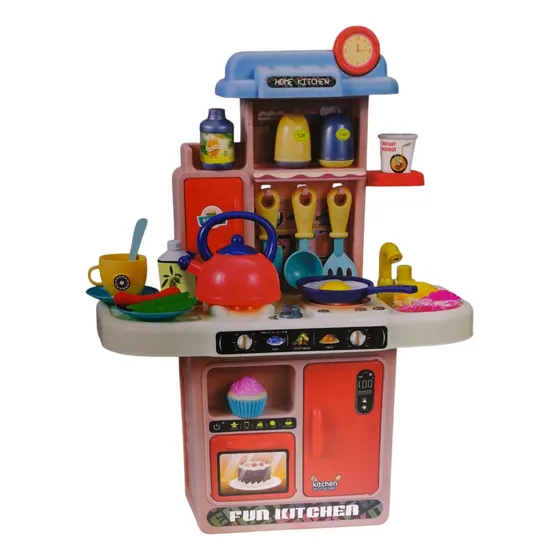 Cocinita Combo Agua Sonidos Cocina Infantil Niñas Juguete Color Rojo/azul