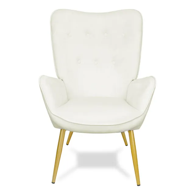 Sillón Decorativo De Franela Blanco Xion - Harmony