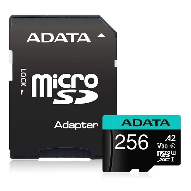 Tarjeta de memoria Adata AUSDX256GUI3V30SA2-RA1 Premier Pro con adaptador SD 256GB