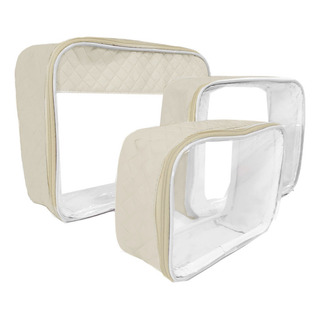 Kit 3 Organizador Necessaire Bebe Porta Objetos Transparente Kit 3 Organizador Necessaire Bebe Porta Objetos Transparente