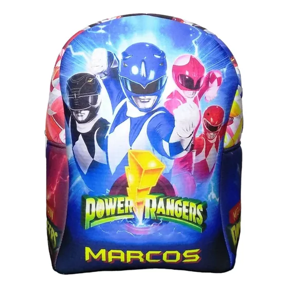Mochila Jardín Infantil Power Rangers Personalizada Nombre