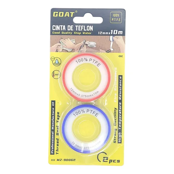 Pack X2 Cinta De Teflón 1/2 Pulgadas X10 Mts