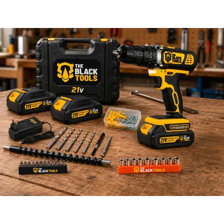 Parafusadeira Furadeira Profiss. C/ 2 Baterias E Acessórios Amarelo E Preto 127/220v 60 Hz
