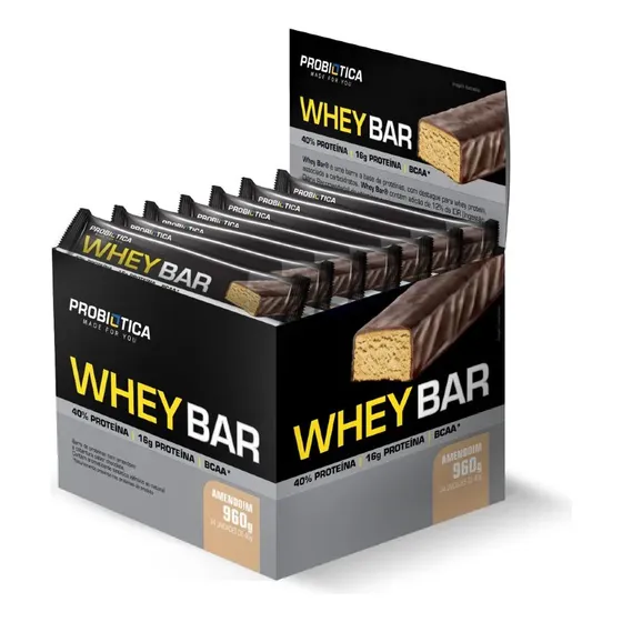 Whey Bar 24 Un - 15g De Proteína Por Barra - Probiótica