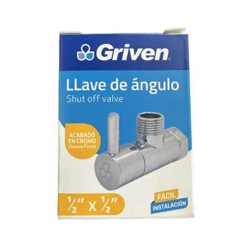 Llave De Arresto Griven 1/2 X 1/2 1/4 De Vuelta Cromada