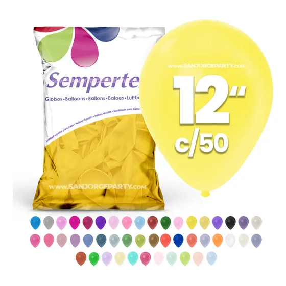 Globos Sempertex #12 C/50 Fashion Pastel Elige Color Sem1x1 Color AMARILLO FASHION