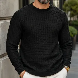 Erick Malhas Blusa De Frio Suéter Masculino Lã Tricot Moderna Preto L
