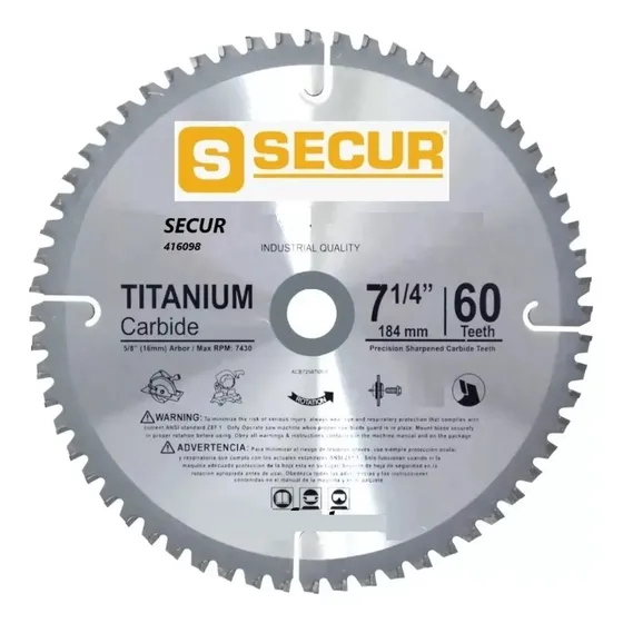 Disco 7 1/4 '' Sierra Aluminio Melaminico 60 Dientes German