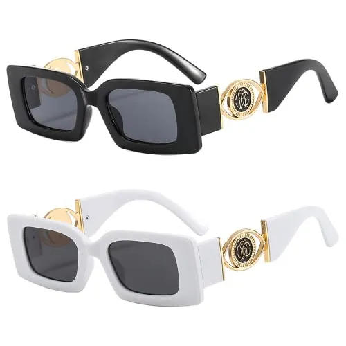 Allarallvr Y2k Pequeño Rectángulo Gafas De Sol De C4pmu