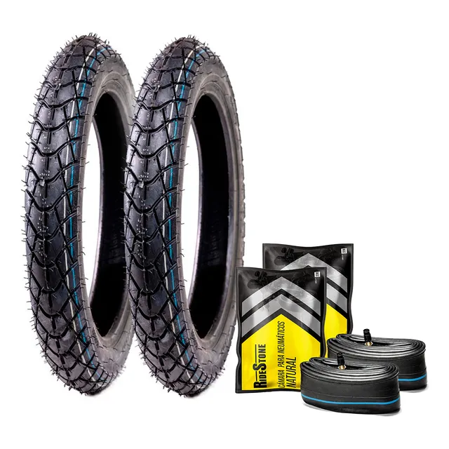 Kit Juego Cubiertas Moto 110 2.50-17+2.75-14 + Camaras
