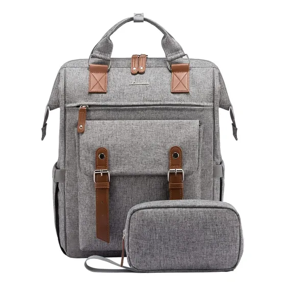 Mochila Para Laptop De 39cm, Gris-marrón, Mujer, Trabajo, Vi