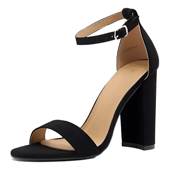 Sandalias De Fiesta Samantha. Tacón Grueso Con Correa.
