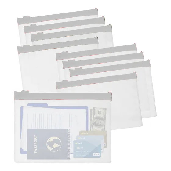 Sobres A5 Porta Documentos Cierre Hermético Zip Pvc X20 Med