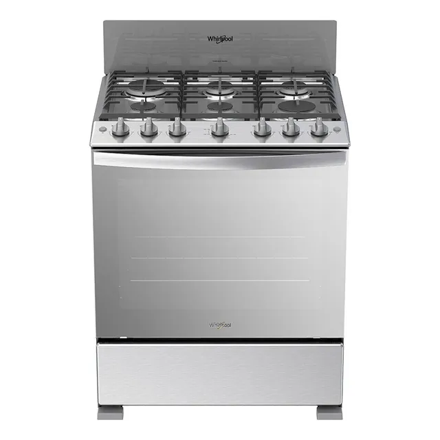Estufa Whirlpool WFR3400 a gas/eléctrica 6 quemadores acero inoxidable puerta acabado espejo 5.1ft³