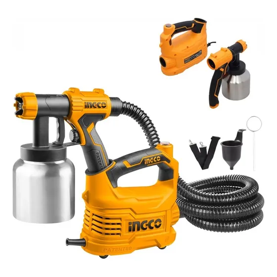 Ingco Spg5008-2 Pistola Rociadora Eléctrica Aluminio 550W Tacho Metálico Aluminio 800ml 220V