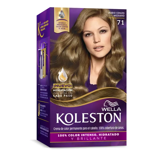 Tinte Wella Koleston Tintura No 71 Rubio Cenizo Mediano tono 71 rubio medio ceniza para cabello