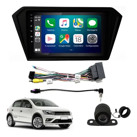 Central Multimidia 9'' Vw Gol Saveiro Voyage G7 G8 2017 2024