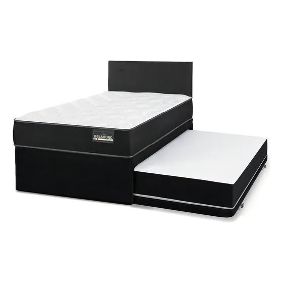 Cama Nido Belsogno One 1 Plaza + Respaldo Black