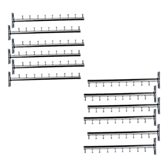 Set X12 Exhibidores Flauta Metal 35cm Perchero Ropa 9 Puesto